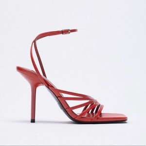 NWT✨ ZARA Red Strappy Heels - 6